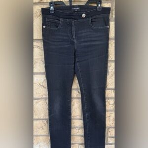 CHANEL Women's Dark Gray Straight Leg Jeans